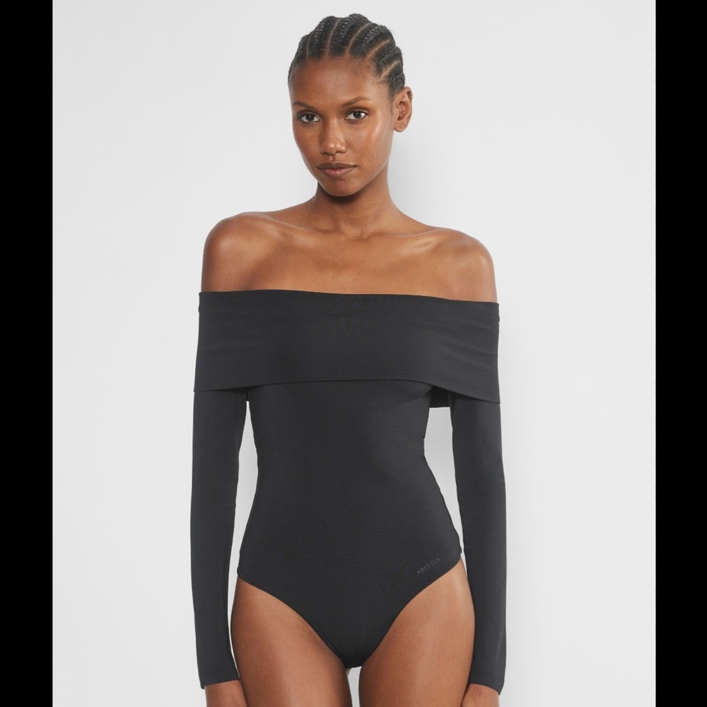 Aritzia Black Off-Shoulder Bodysuit - Picture 2 of 6